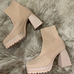 Nude Chunky Bootie (9) WORN ONCE